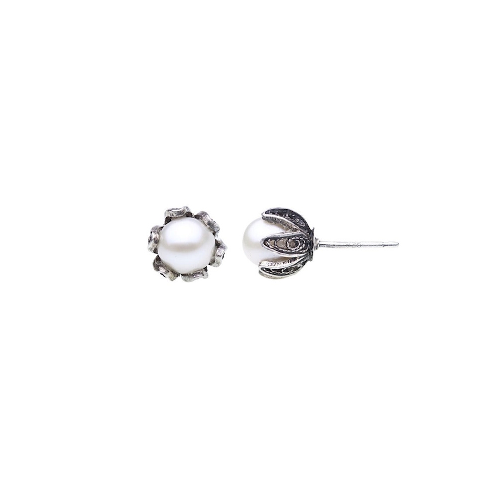 Yvone Christa Mini Tulip white pearl örstickare