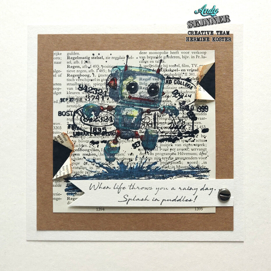  COSMIC SHIMMERAndy Skinner Pre Cut Rubber Stamp Set Bot-ology Rainy Day  - 4