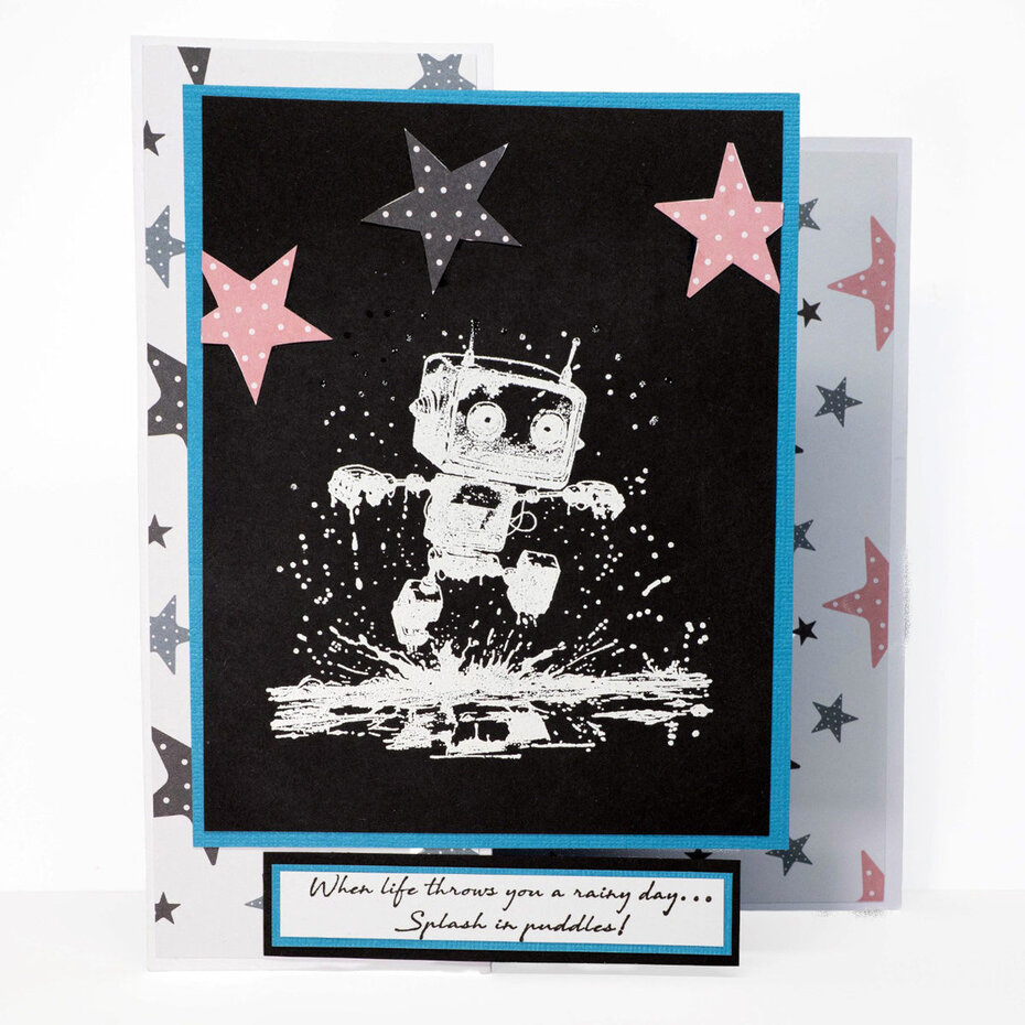  COSMIC SHIMMERAndy Skinner Pre Cut Rubber Stamp Set Bot-ology Rainy Day  - 6