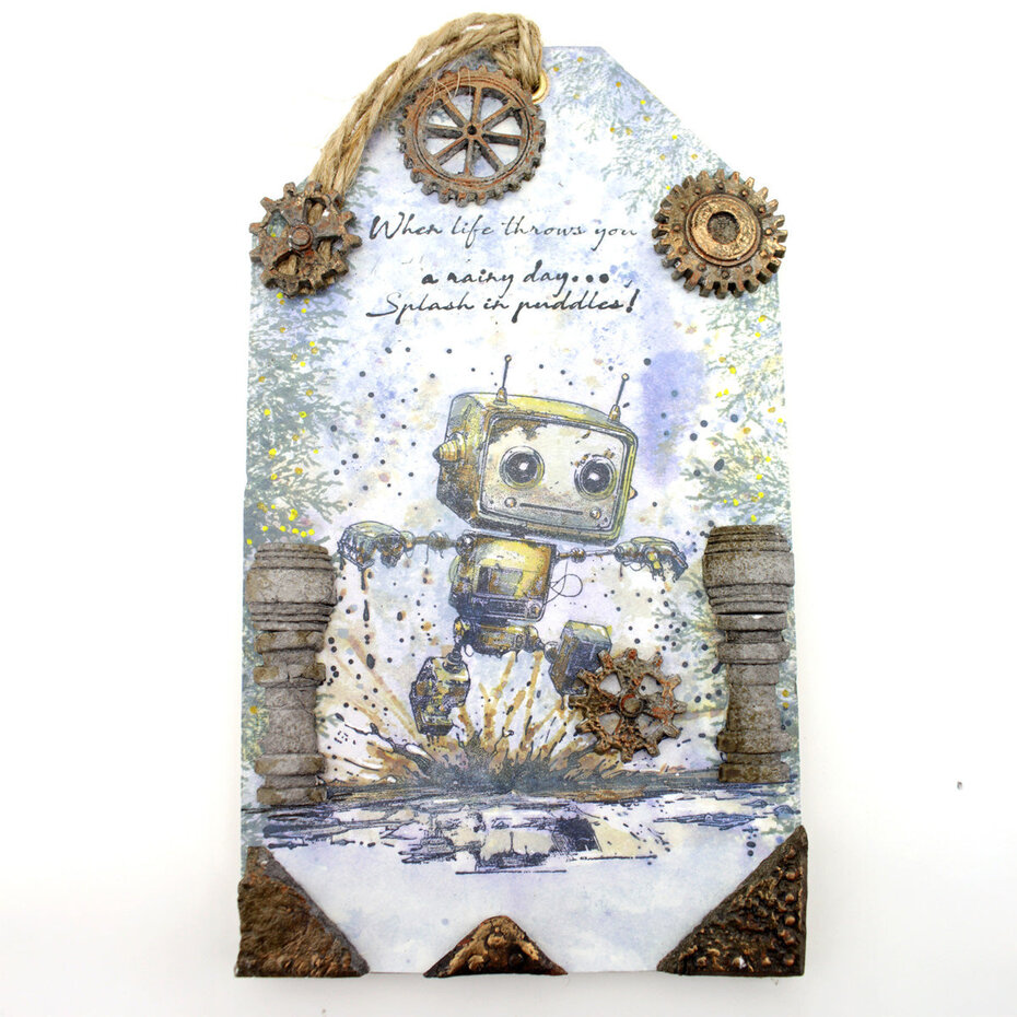  COSMIC SHIMMERAndy Skinner Pre Cut Rubber Stamp Set Bot-ology Rainy Day  - 5