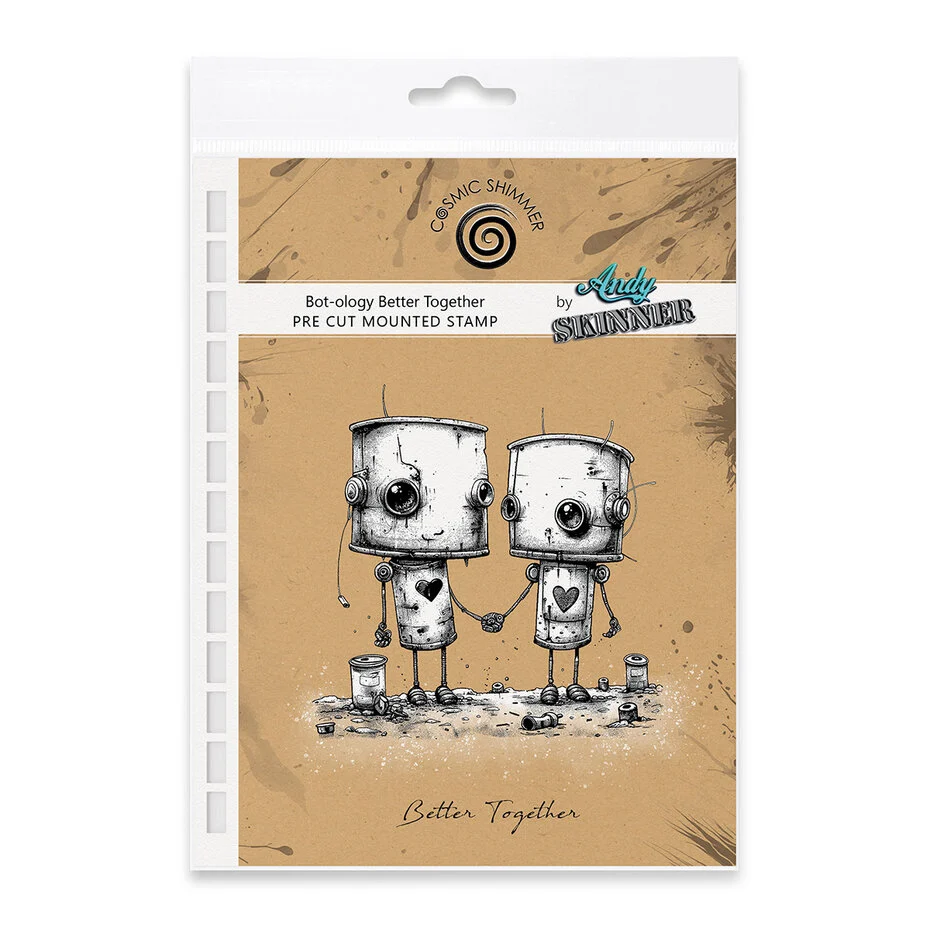  COSMIC SHIMMER -Andy Skinner Pre Cut Rubber Stamp Set Bot-ology Better Together 