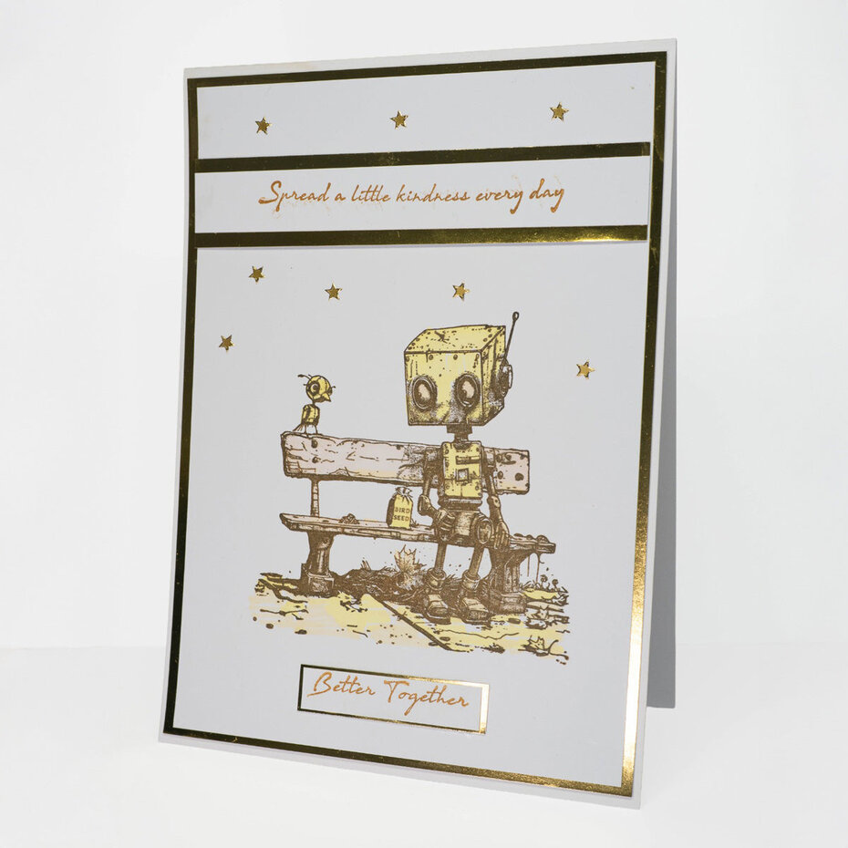  COSMIC SHIMMER -Andy Skinner Pre Cut Rubber Stamp Set Bot-ology Spread A Little Kindness - 5
