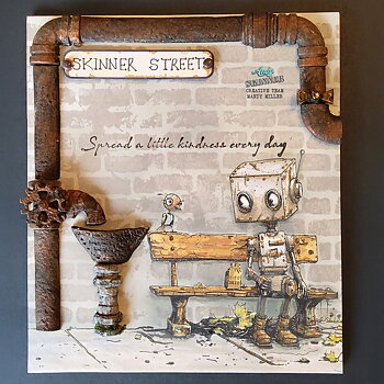  COSMIC SHIMMER -Andy Skinner Pre Cut Rubber Stamp Set Bot-ology Spread A Little Kindness