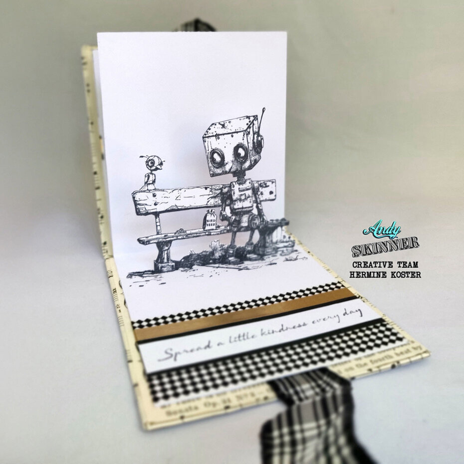  COSMIC SHIMMER -Andy Skinner Pre Cut Rubber Stamp Set Bot-ology Spread A Little Kindness - 6