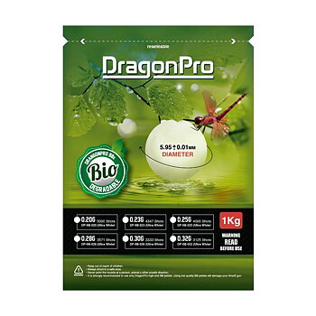 Kulor 0,28g DRAGONPRO, biologiskt nedbrytbara, vita, 6mm