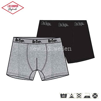 Boxershorts 2-pack - Stl. L - Ljusgrå & Svart - Lee Cooper Originals - 8000