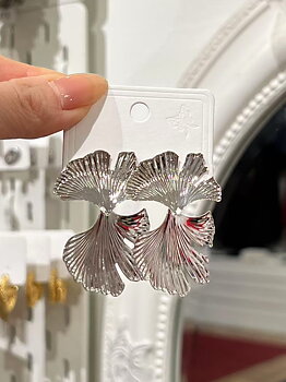 VACC Ginkgo Leaves Earrings Silver
