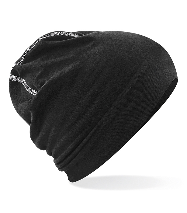 Beechfield Hemsedal Beanie – dubbelstickad bomullsmössa, rebrandable