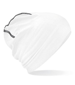 Beechfield Hemsedal Beanie – dubbelstickad bomullsmössa, rebrandable