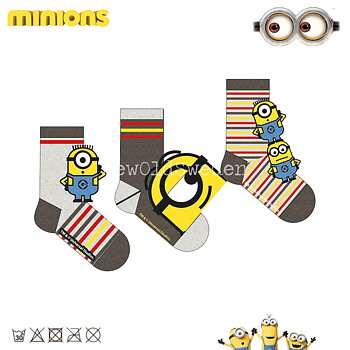 Socka 3-pack - Stl. 23/26 - MINIONS Original - 1550