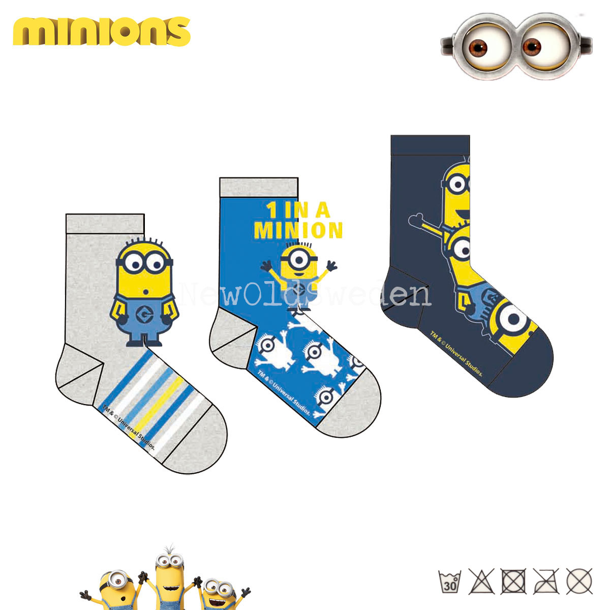 Socka 3-pack - Stl. 23/26 - MINIONS Original - 2400 - 2