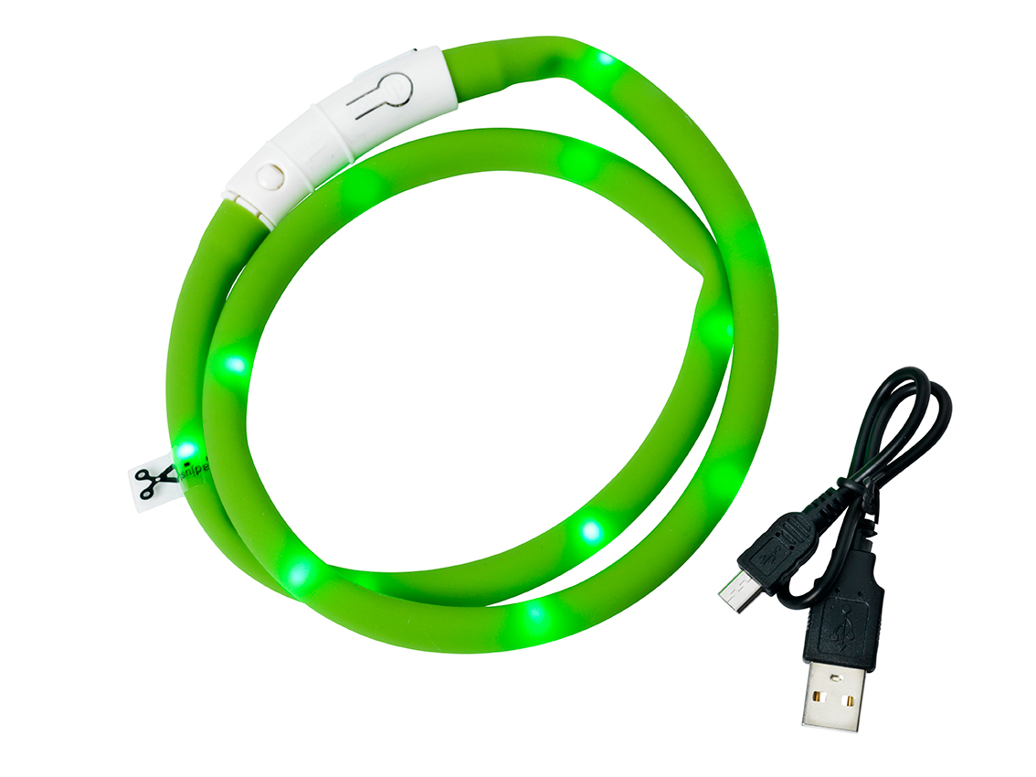 Dogman - Blinkhalsband LED - Grön