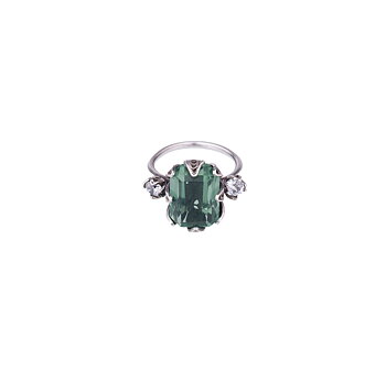 Yvone Christa Menage Square ring grön aqua Lemurian stl 17