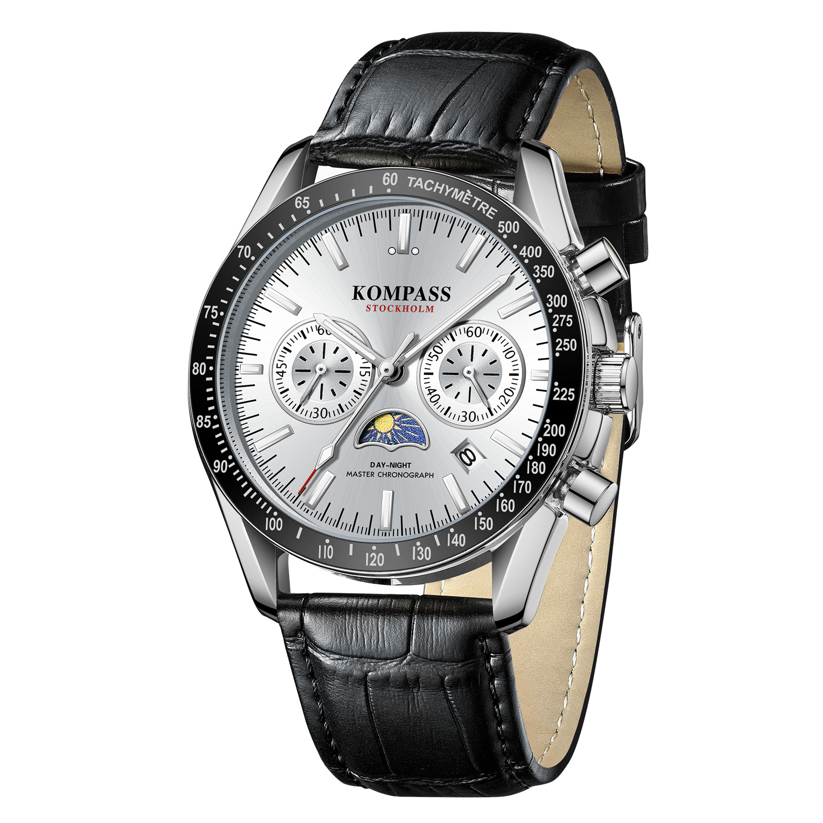 Kompass Day-Night Master Chronograph Silver Black - 3