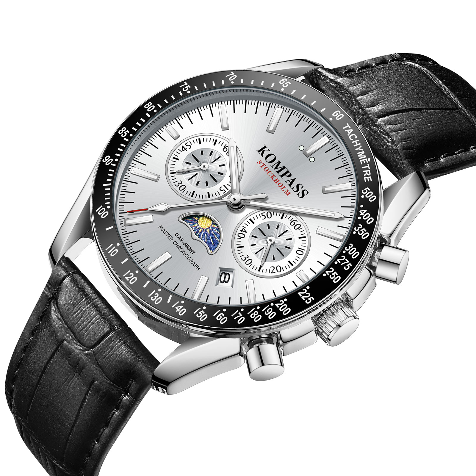 Kompass Day-Night Master Chronograph Silver Black - 2