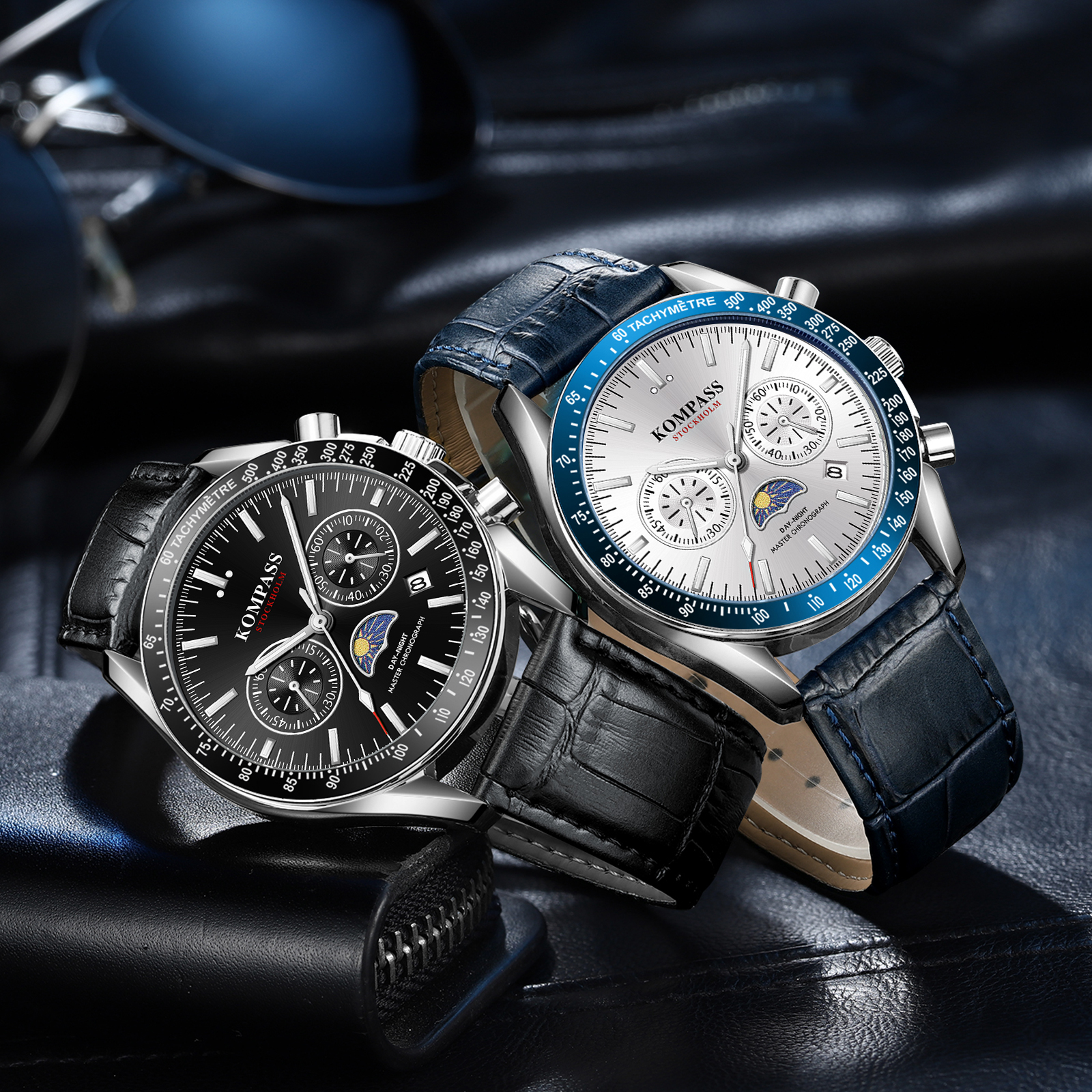 Kompass Day-Night Master Chronograph Black - 9