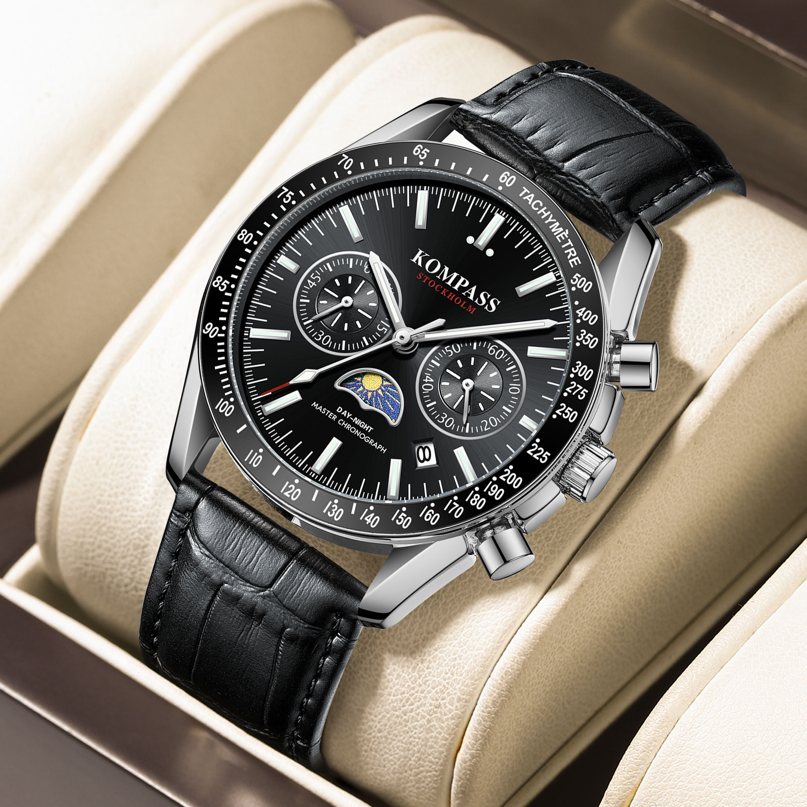 Kompass Day-Night Master Chronograph Black - 5