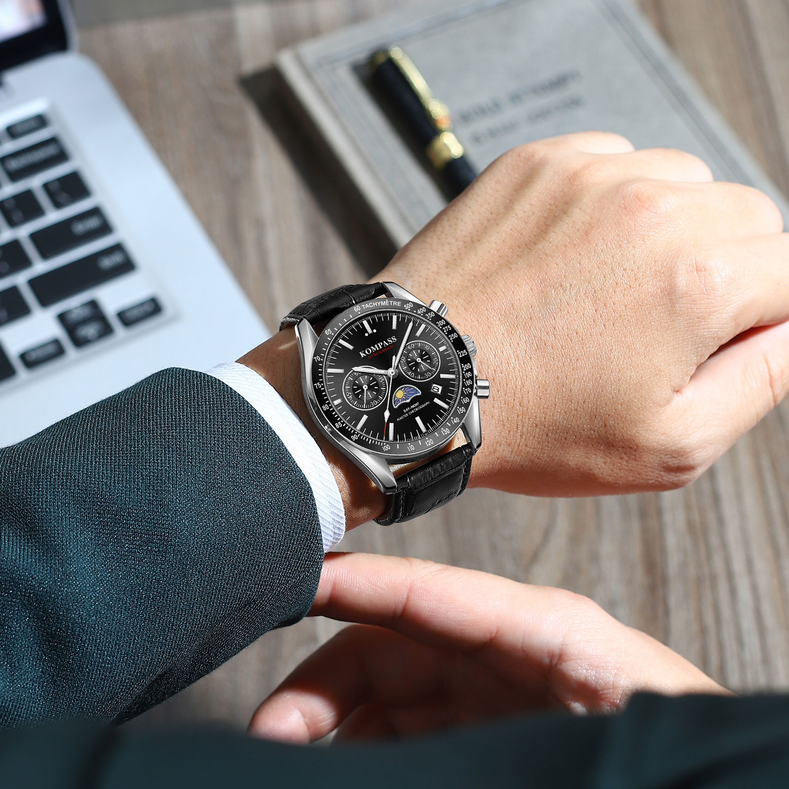 Kompass Day-Night Master Chronograph Black - 6