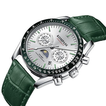Kompass Day-Night Master Chronograph Silver Green