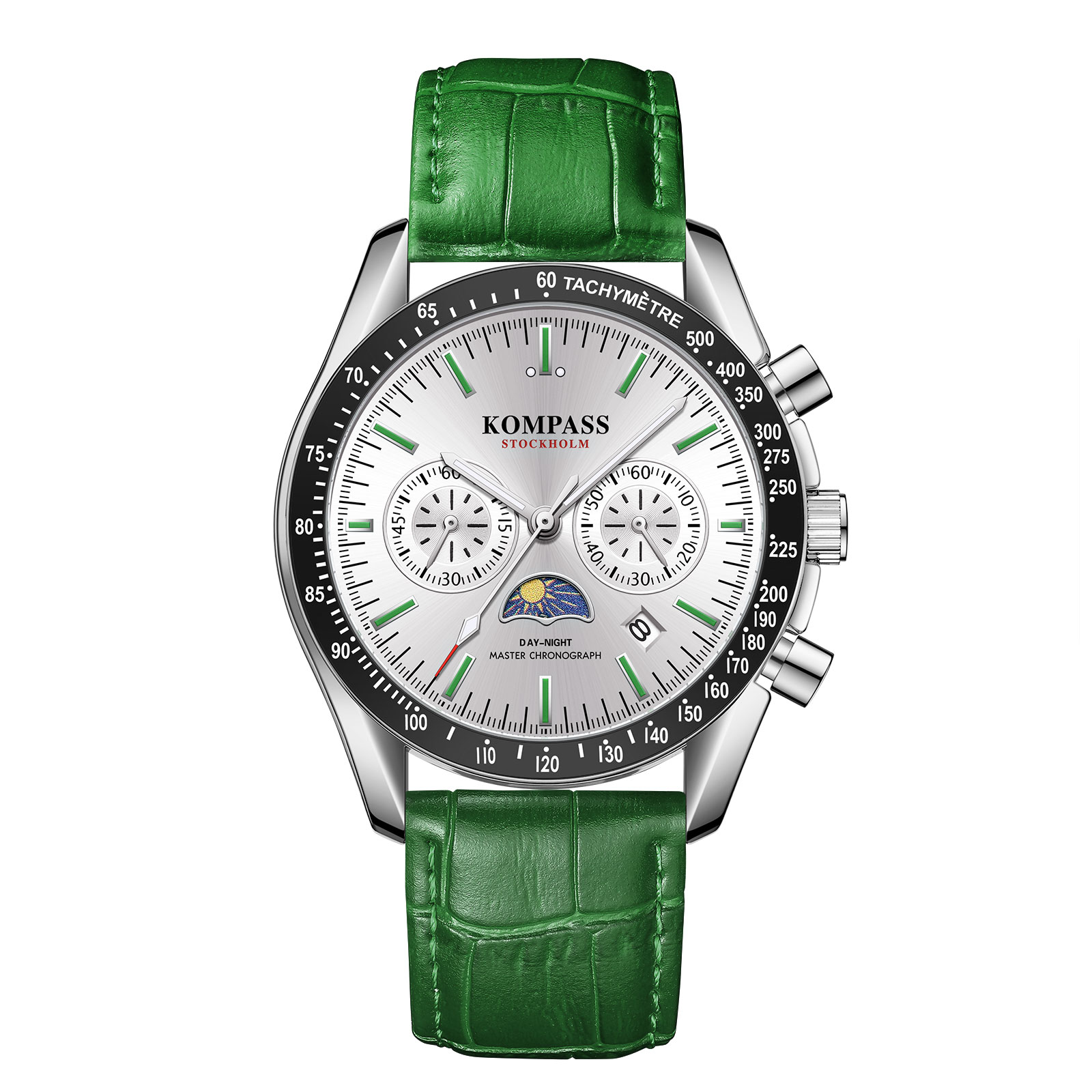 Kompass Day-Night Master Chronograph Silver Green