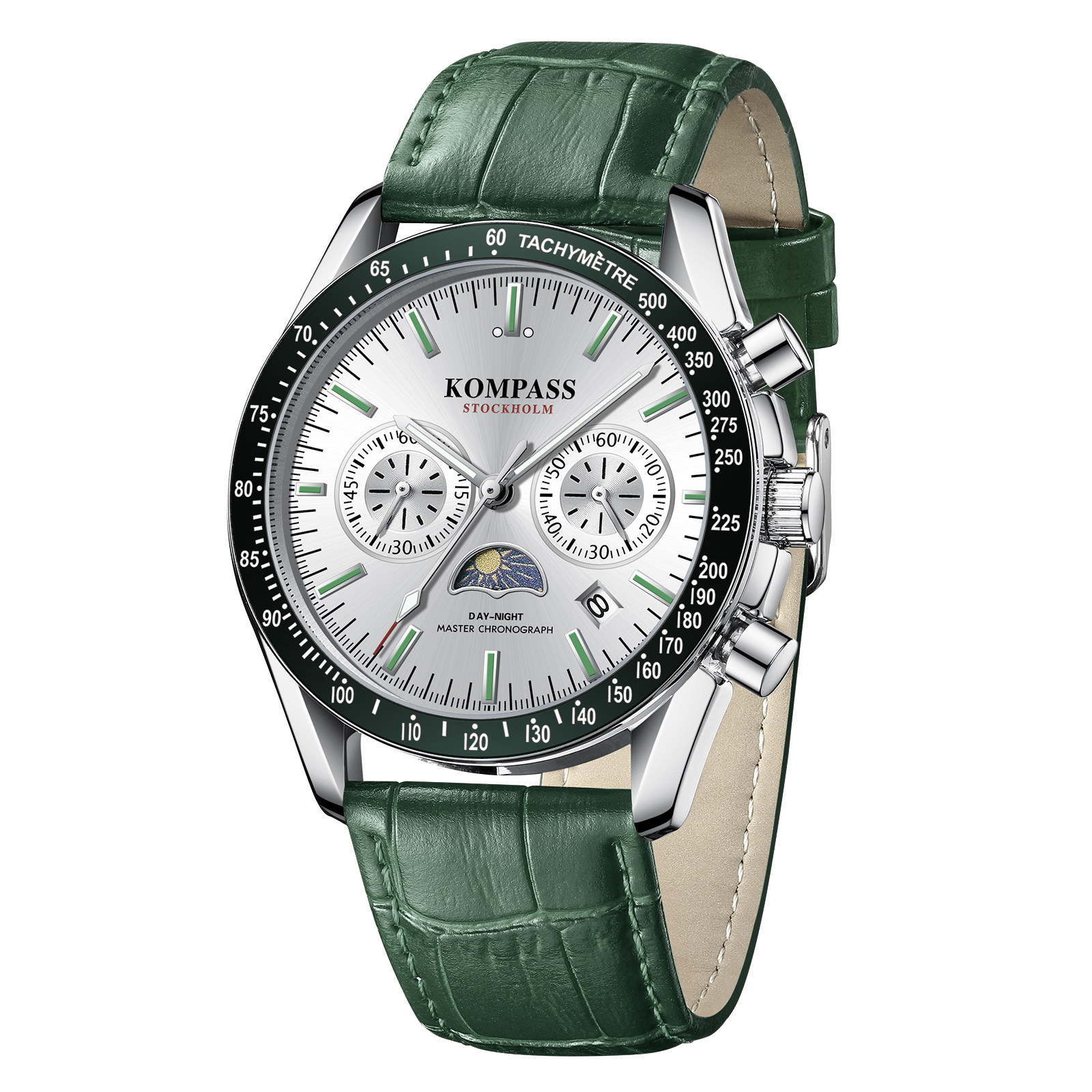 Kompass Day-Night Master Chronograph Silver Green - 3