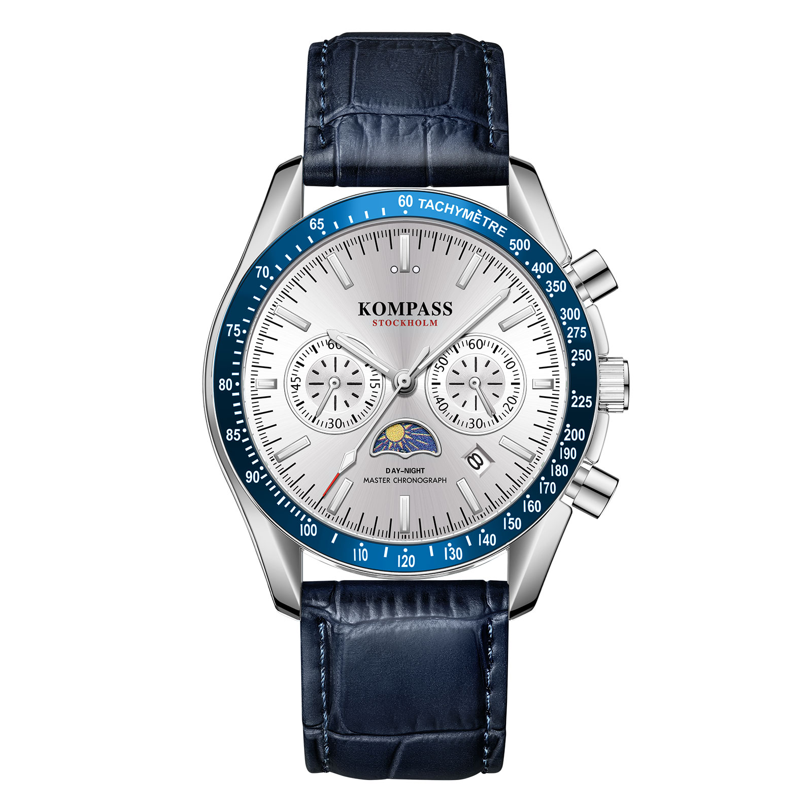 Kompass Day-Night Master Chronograph Silver Blue