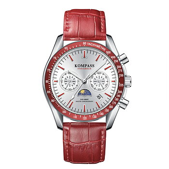Kompass Day-Night Master Chronograph Silver Red
