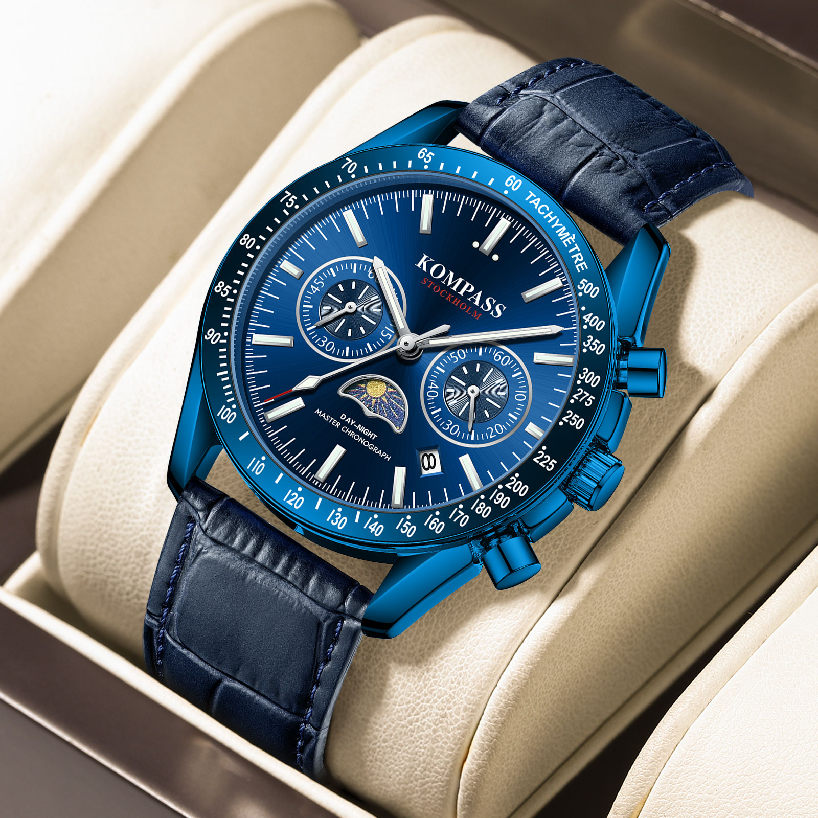 Kompass Day-Night Master Chronograph Full Blue - 5