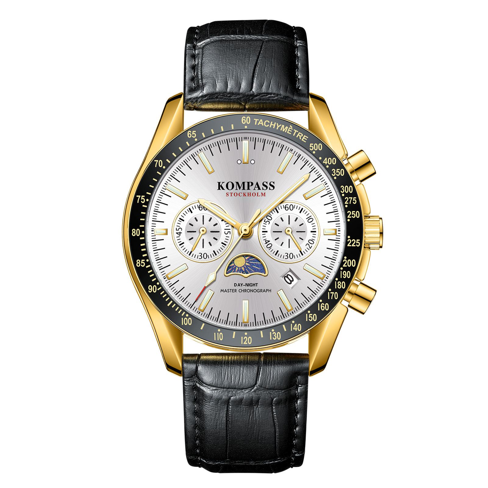 Kompass Day-Night Master Chronograph Gold Silver Black