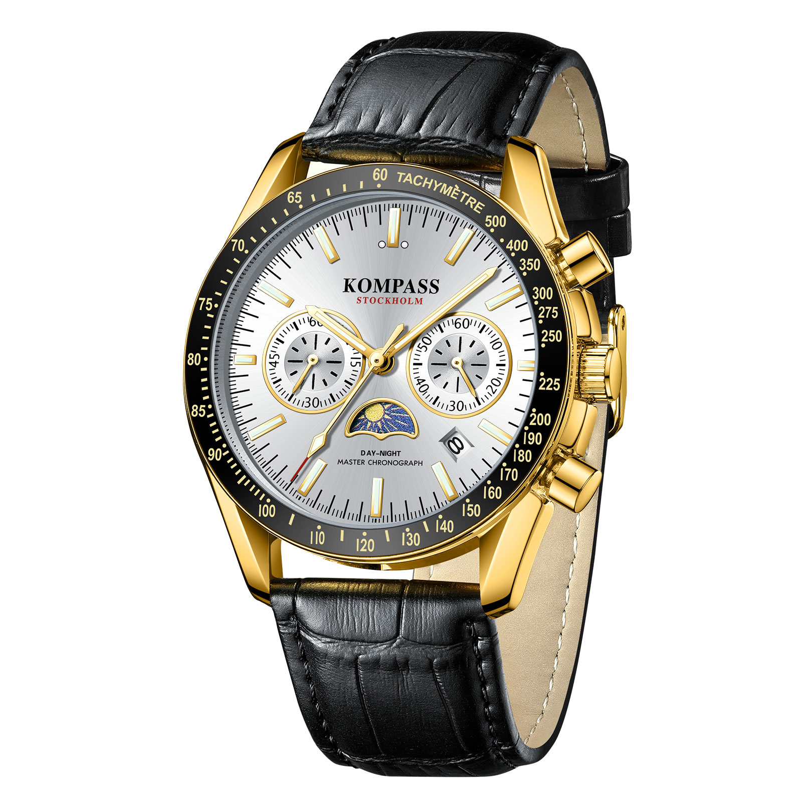 Kompass Day-Night Master Chronograph Gold Silver Black - 3