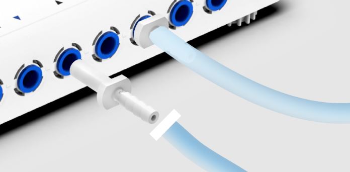 1/4" (6.35 mm) push-conect till 3/16" (4.76 mm) slanganslutning - 3