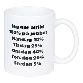 Funny Mug - 100% på jobbet