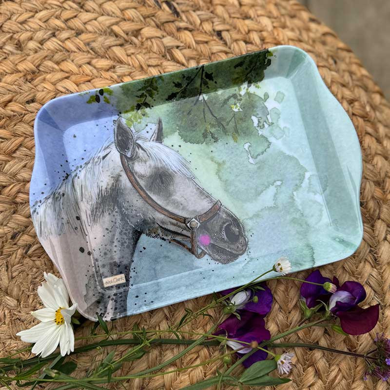 Tray Alex Clark Horse Motif Under The Tree Small