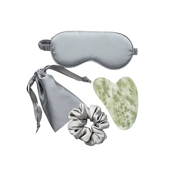 Self-care sett – gua sha stein og sateng sovemaske