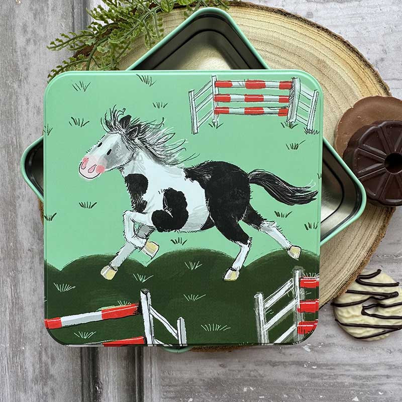 Square Tin Alex Clark Horse Motif Jumps - 2
