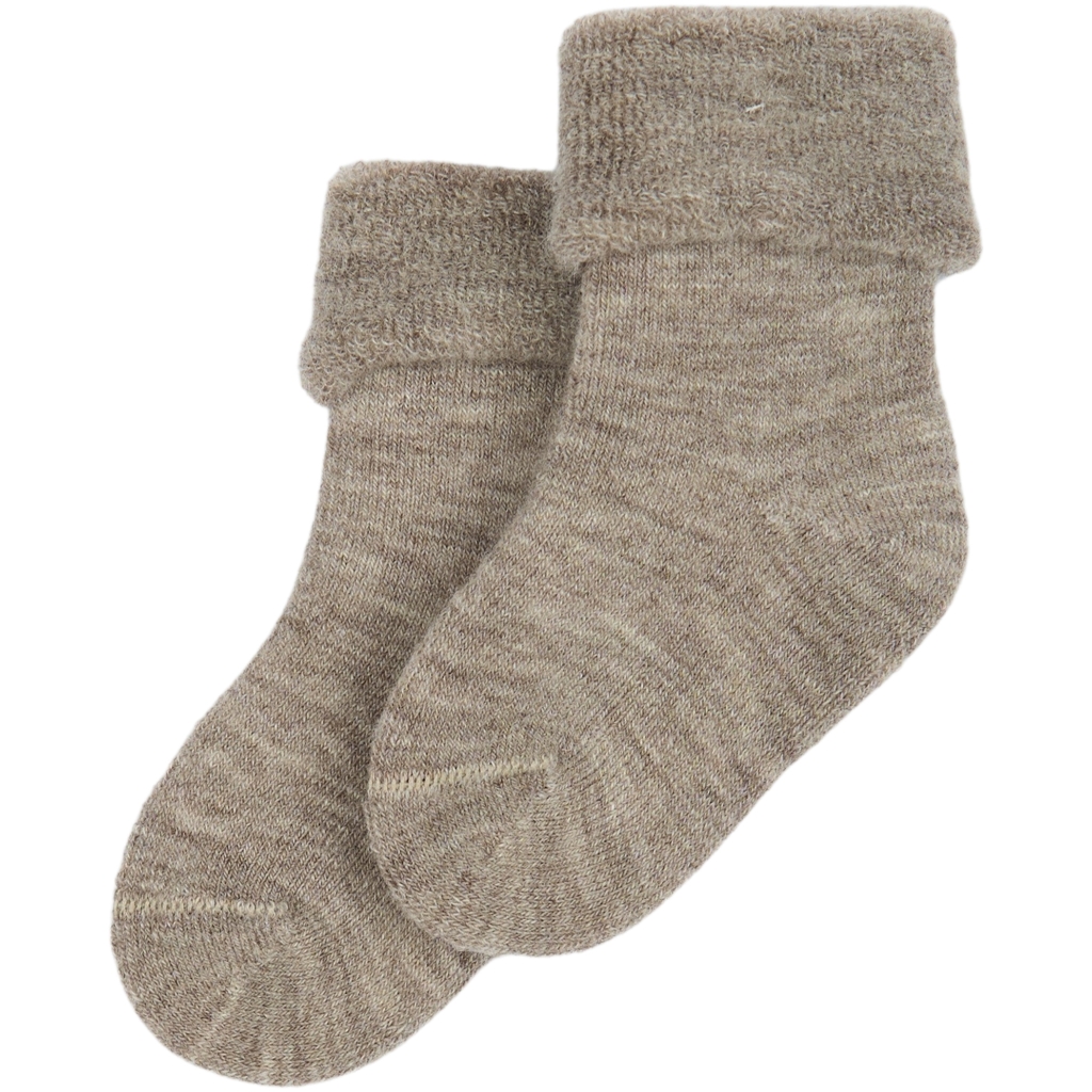 Minipop Wool Baby Sock Brown Melange