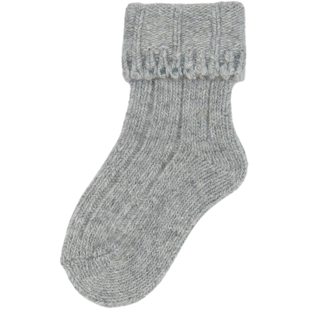 Minipop Wool Heavy Baby Sock Light Grey Melange - 3