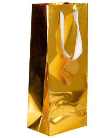 Vinpåse i foil guld.