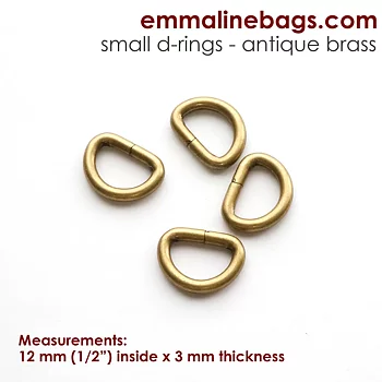 D-ringar - 1/2" - antik brass - 4-pack - Emmaline