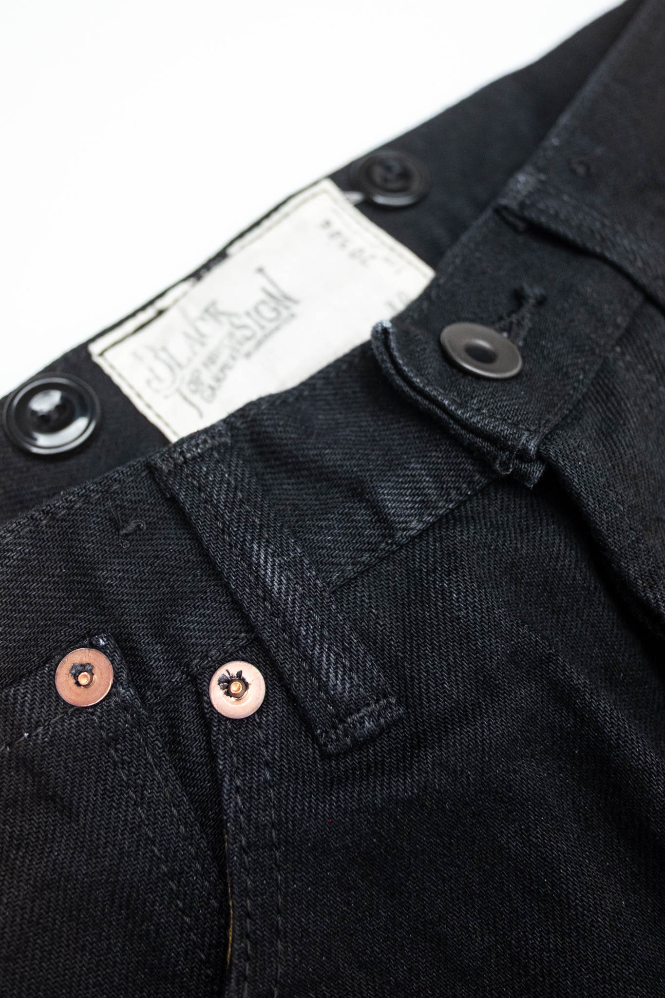 Black Sign - 15oz Black Denim Vocalion Waist Overalls - 5
