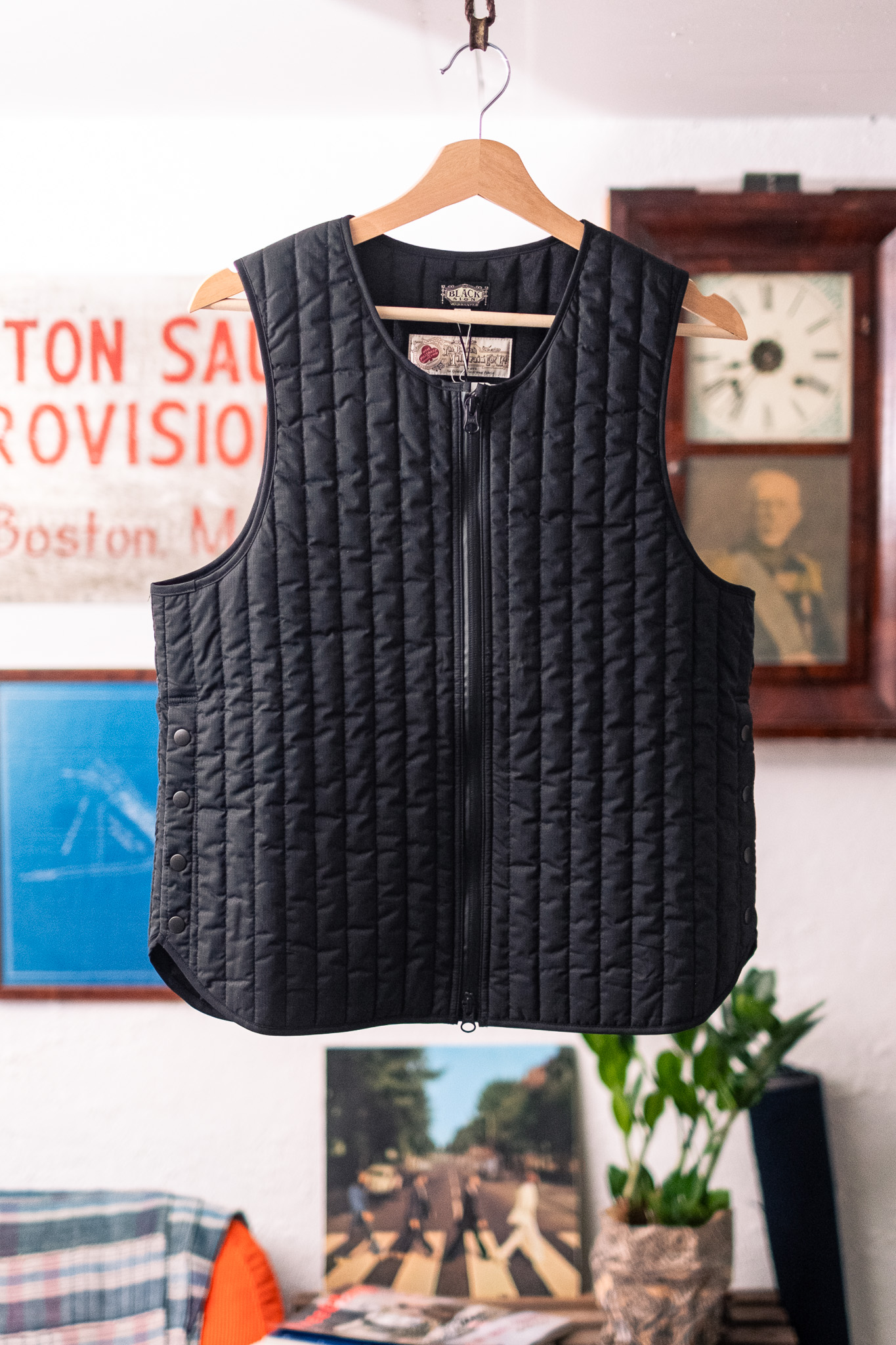 Black Sign - Oiled Quilting Lumberjack Vest Black