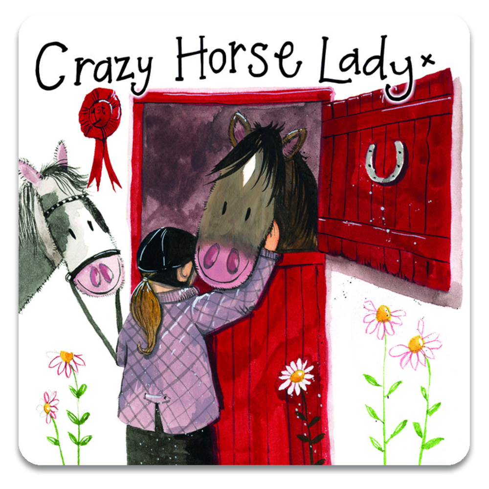 Kylskåpsmagnet Alex Clark Hästmotiv Crazy Horse Lady