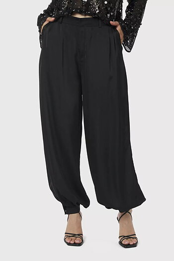 Neo Noir &nbsp;- Fayla Drapy Satin Balloon Pants Black