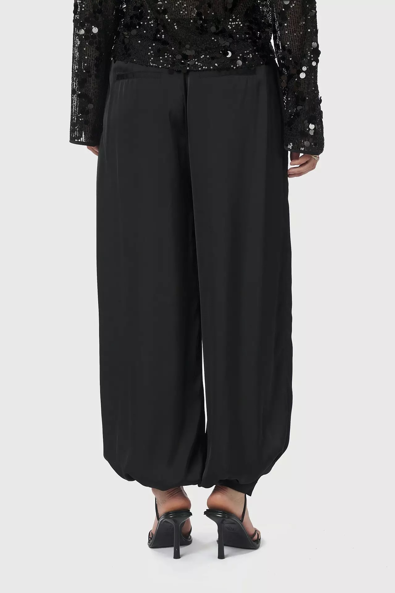 Neo Noir &nbsp;- Fayla Drapy Satin Balloon Pants Black - 2