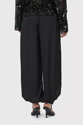 Neo Noir &nbsp;- Fayla Drapy Satin Balloon Pants Black