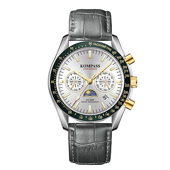 Kompass Day-Night Master Chronograph Silver Gray Green