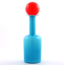 Otto Brauer (Gulvvase 1962) Turquoise Cased Bottle Vase with Red Ball 33 cm
