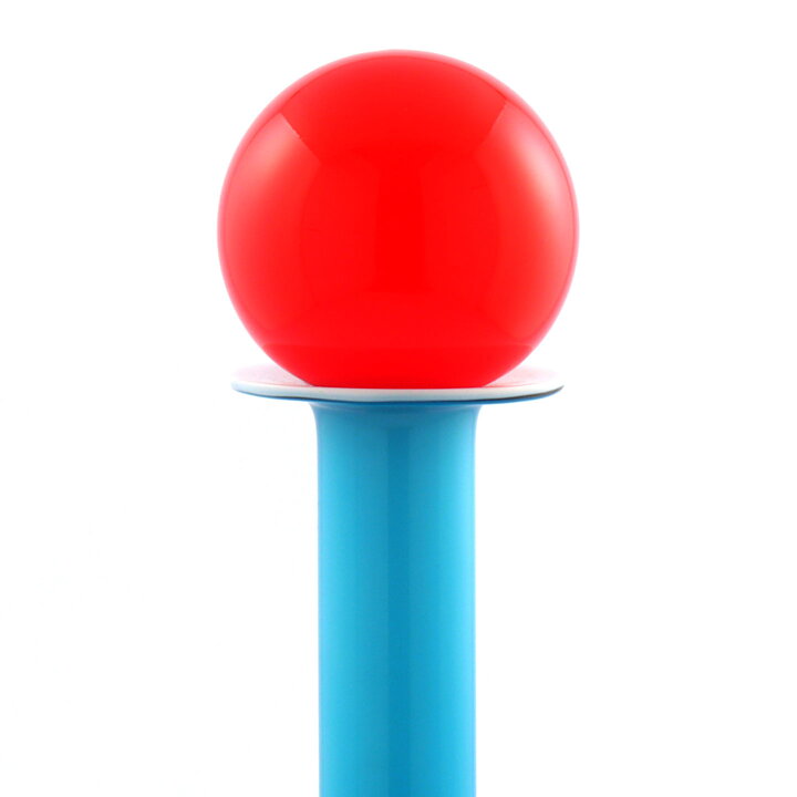 Otto Brauer (Gulvvase 1962) Turquoise Cased Bottle Vase with Red Ball 33 cm