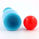 Otto Brauer (Gulvvase 1962) Turquoise Cased Bottle Vase with Red Ball 33 cm