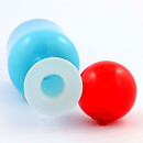 Otto Brauer (Gulvvase 1962) Turquoise Cased Bottle Vase with Red Ball 33 cm